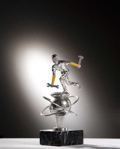 De Repair Award gemaakt door kunstenaar Jan Vormann, fotografie Leo Veger
