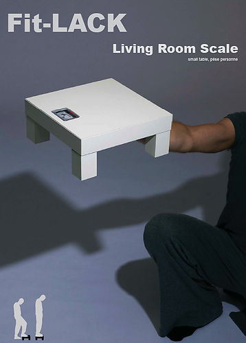 Fit LACK Living Room Scale: small table, pèse personne