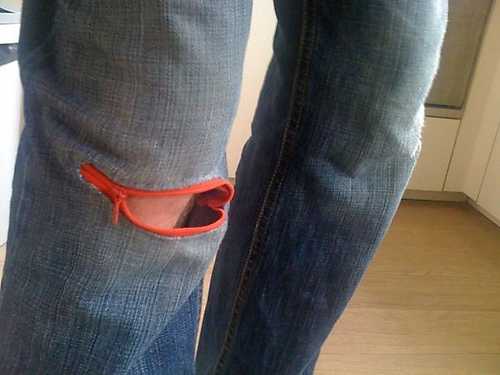 Repaired jeans, Marcel van der Drift
