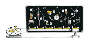 Breakfast machine illustration by Aurora Portillo 2009