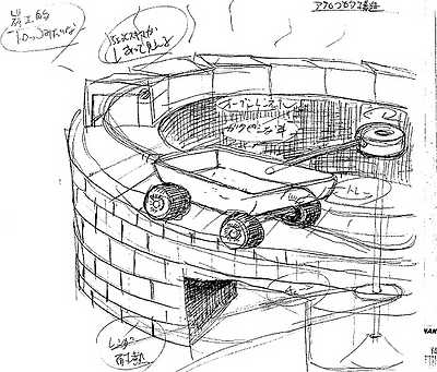 Sketch of the breakfast machine by Masa Kimura