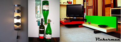 From left to right: Hack on wine rack VURM by Michiel Dol; Wijnrek van Curtain rail hack by Chantal Drenthe; VICKERMAN coffee table by Guillermo Bastarica